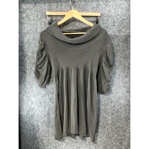 It's Our Time Women's Size L Wide Turtle Neck Grey Blouse